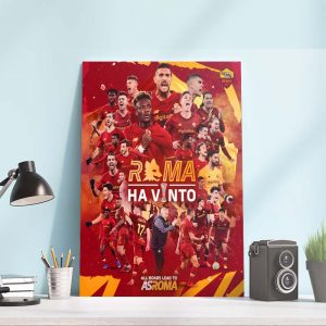 The First AS Roma win UEFA Europa Conference League Champions Wall Decor Poster Canvas