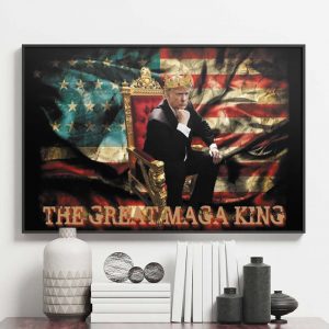 The Great Maga King on American Flag Poster Canvas