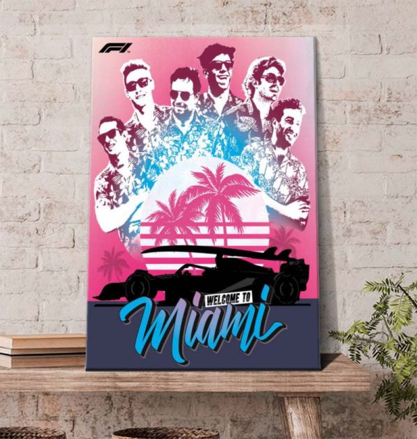 Welcome to Miami Formula 1 Poster Canvas