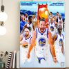 Warriors Rings 4 NBA Champions Stranger Things Style Poster Canvas