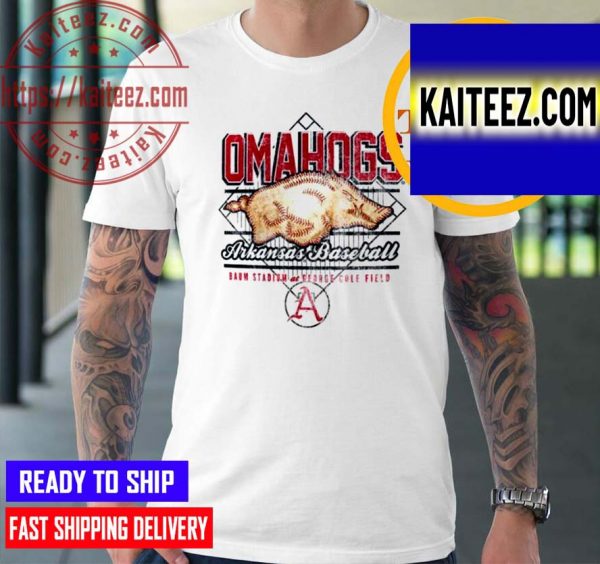 Arkansas Razorbacks White Omahogs Plate Basic T-Shirt
