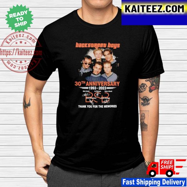Backstreet Boy 30th anniversary 1993 2023 thank you for the memories signatures basic T-shirt