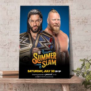 Brock Lesnar vs Roman Reigns Undisputed WWE Universal Title SummerSlam 2022 Poster Canvas
