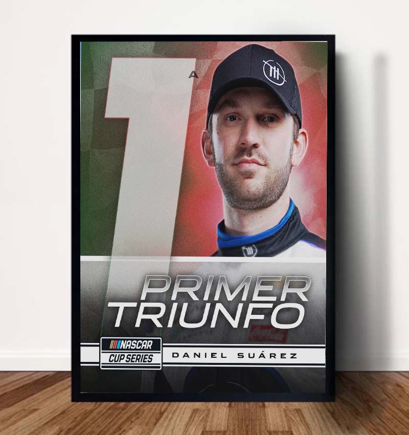 Congratulate Daniel Suarez Primer Triunfo A NASCAR Cup Series Classic Poster Canvas