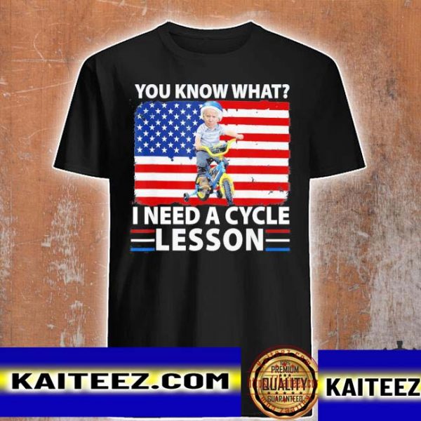 Funny 4th of july Biden bike accident I need a cycle lesson t-shirt