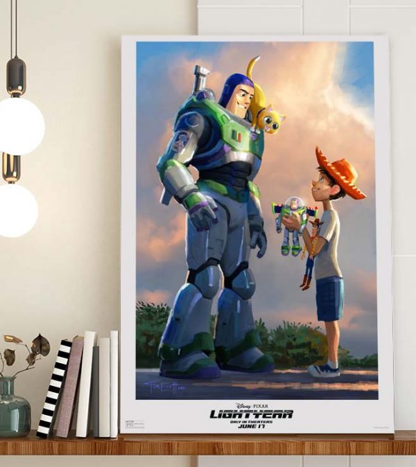Lightyear Digital Art Andy Buzz Sox and Woody Poster Canvas