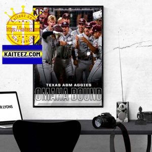 MLB Mens College World Series Texas A&ampM Baseball OMAHA Bound Poster Canvas Home Decoration