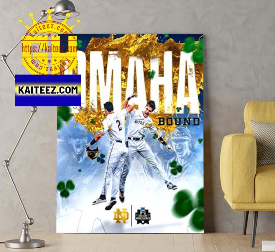 MLB Notre Dame Baseball OMAHA Bound Go Irish Poster Canvas Home Decoration