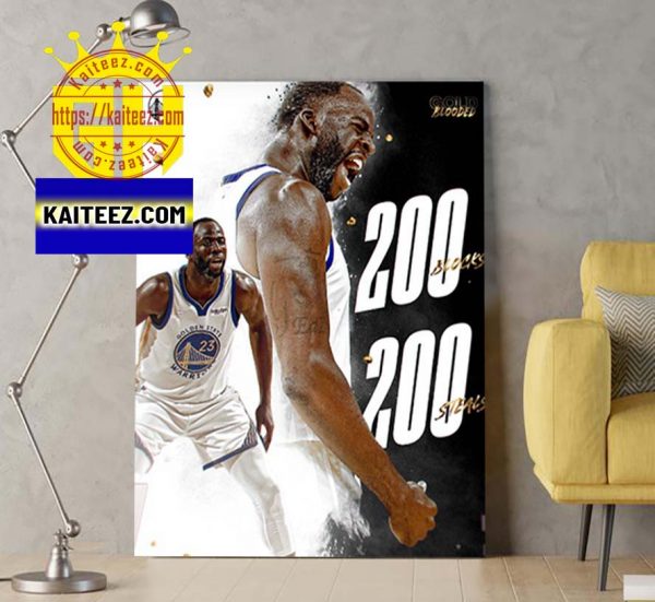 NBA Finals Golden State Warriors Draymond Green 200+ Both Blocks and Steals Poster Canvas