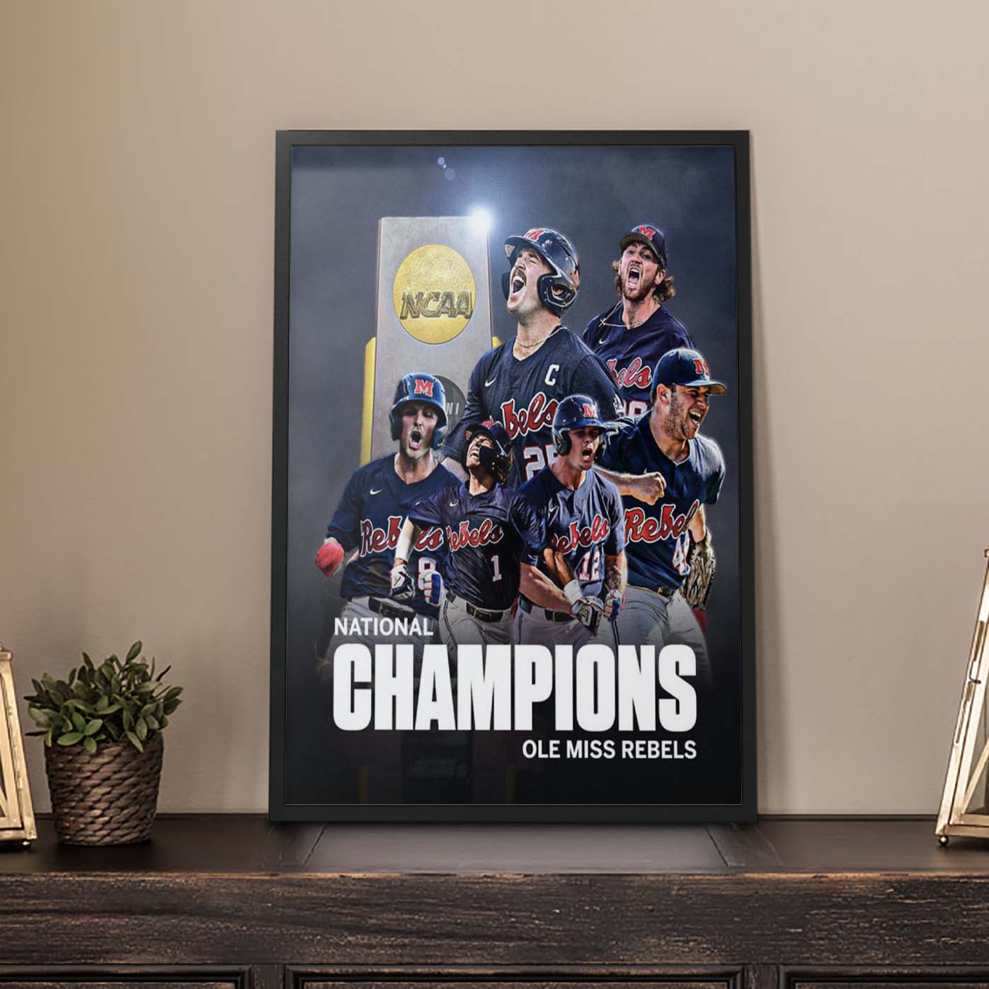 National Champions Ole Miss Rebels NCAA Poster Canvas