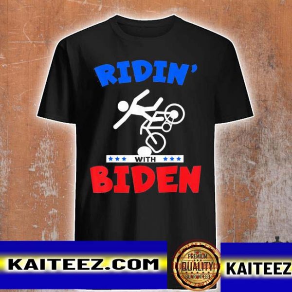 Ridin with Biden Joe Biden falling off bicycle meme t-shirt