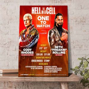 Rollins vs Cody Rhodes Inside Hell In A Cell Poster Canvas