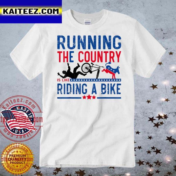 Running The Country is Like Riding A Bike Joe Biden Vintage T-shirt