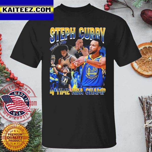 Steph Curry MVP Finals Golden State Warriors 4 Time NBA Championship T-Shirt
