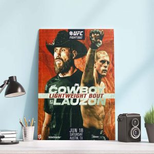 The Cowboy vs Joe Lauzon Lightweight Bout UFC Austin Texas Poster Canvas