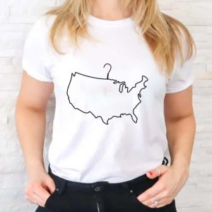 United States Shaped Clothes Hanger Abortion T-Shirt