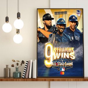 American Weague 9 Straight Wins All -Star Game 2022 Art Poster Canvas