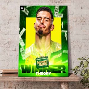 Austin Theory WWE win the 2022 mens Money in the Bank ladder match Poster Canvas