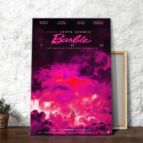 Barbie Film in Oppenheimer Style Poster Canvas