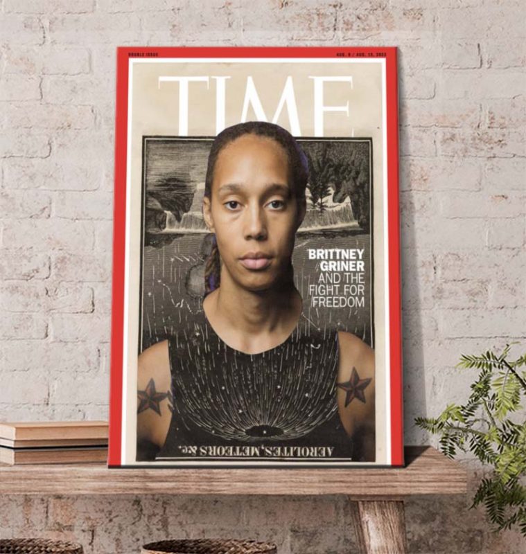 Brittney Griner on Time Magazine Cover Poster Canvas Kaiteez