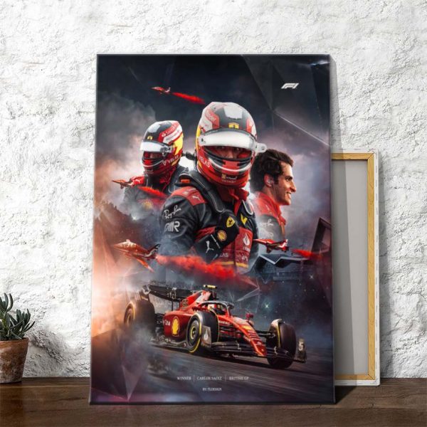 Carlos Sainz Scuderia Ferrari British GP winner poster canvas