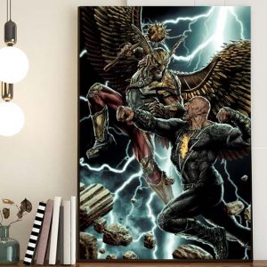 DC Comics Official Covers Black Adam Fight Hawkman Canvas Poster