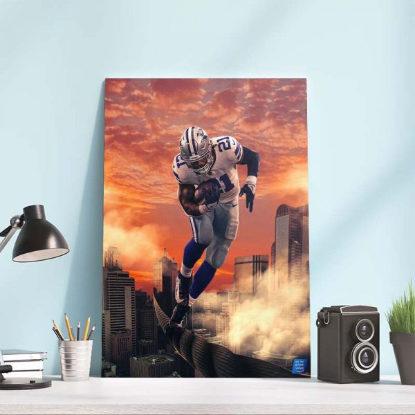 Ezekiel Elliott Most rushing yards in the NFL since 2016 Poster Canvas