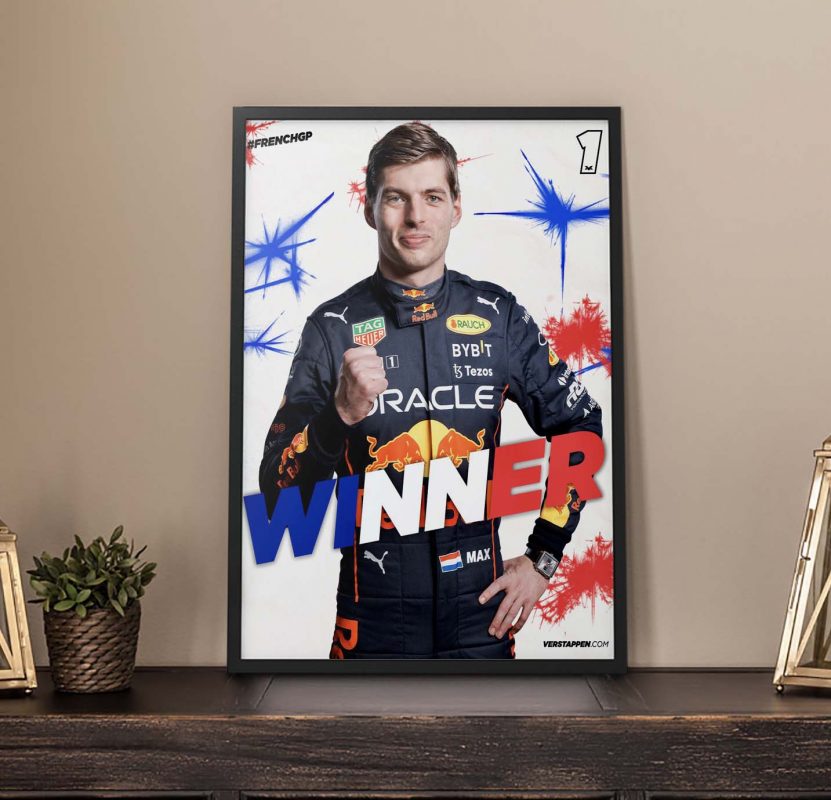 F1 Max Verstappen Wins The 2022 French Grand Prix Canvas Poster - Kaiteez