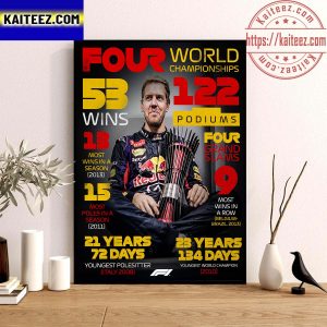F1 Sebastian Vettel Retirement Thank You For The Memories Decoration Poster Canvas