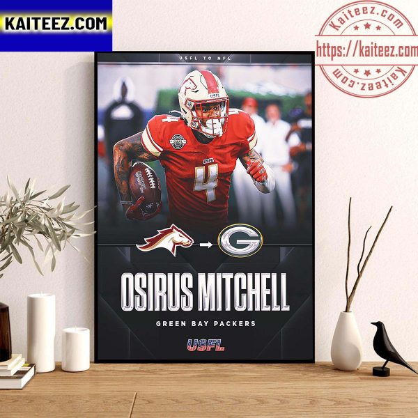 Former USFL Champion WR Osirus Mitchell Signing Green Bay Packers Wall Decor Poster Canvas