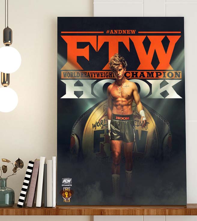 Hook FTW Champion AEW Poster Canvas - Kaiteez