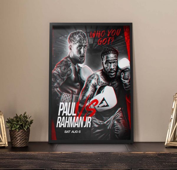 Jake Paul vs Hasim Rahman Jr Fight Poster Canvas