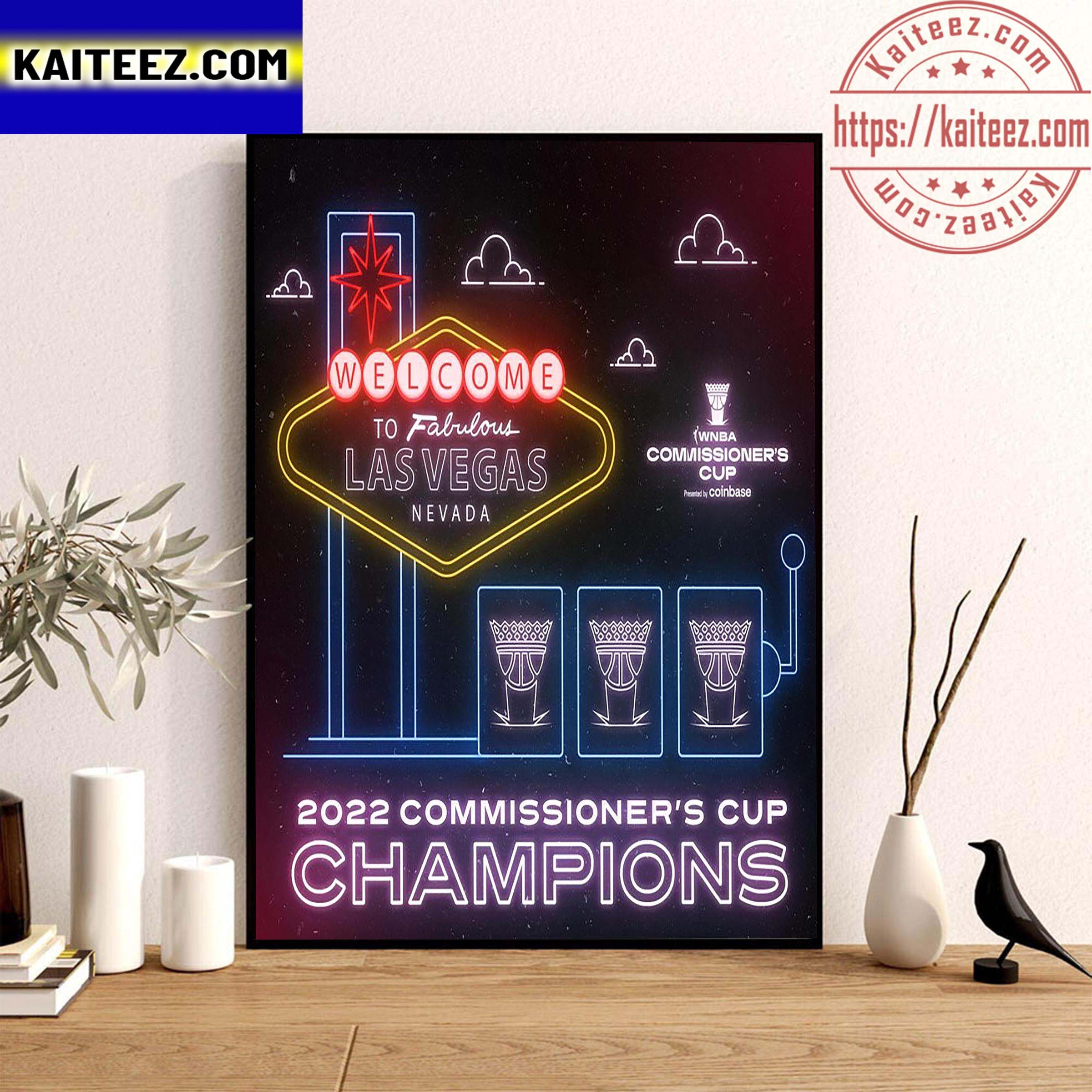 Las Vegas Aces Champs WNBA 2022 Commissioner's Cup Champions Art Decor Poster Canvas