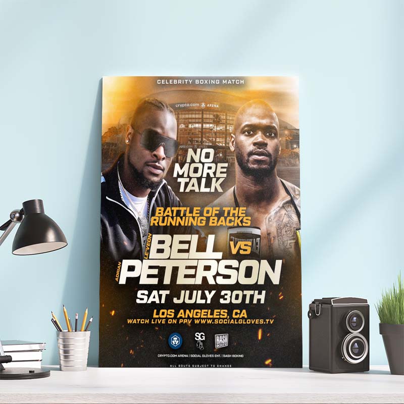 Leveon Bell vs Adrian Peterson Celebrity Boxing Match Poster Canvas