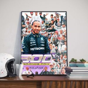 Lewis Hamilton 300 Grands Prix  Canvas Poster