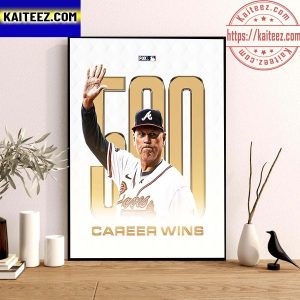 MLB Atlanta Braves Manager Brian Snitker 500 Career Wins Wall Decor Poster Canvas