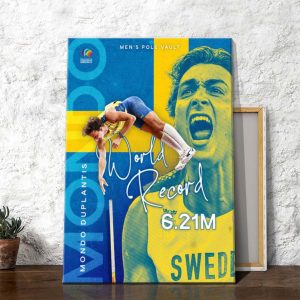 Mondo Duplantis World Record Men Pole Vault Oregon22 Championship Poster Canvas