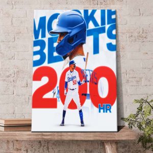 Mookie Betts 200th Home Run LA Dodgers Poster Canvas