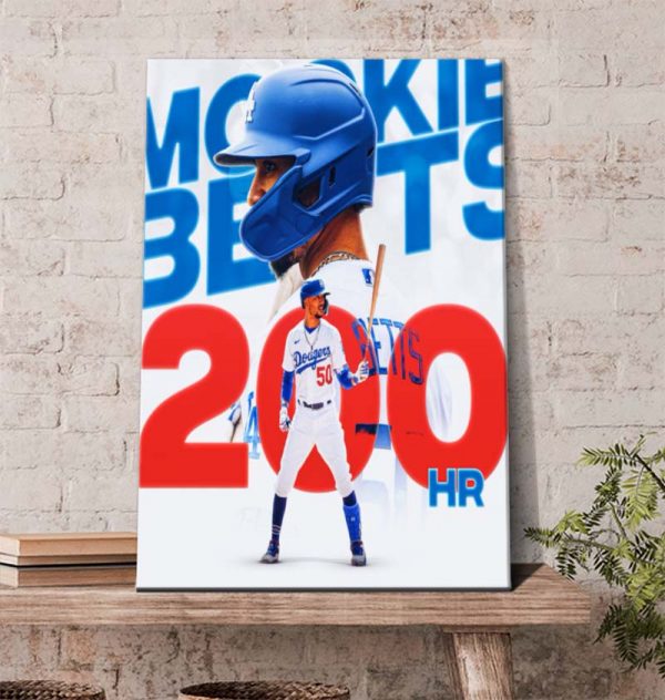 Mookie Betts 200th Home Run LA Dodgers Poster Canvas