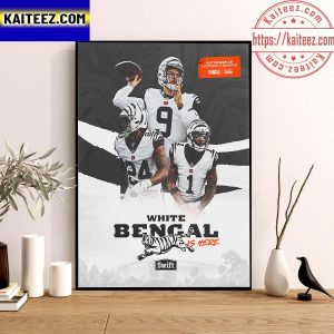 NFL Cincinnati Bengals White Bengal Is Here Wall Decor Poster Canvas