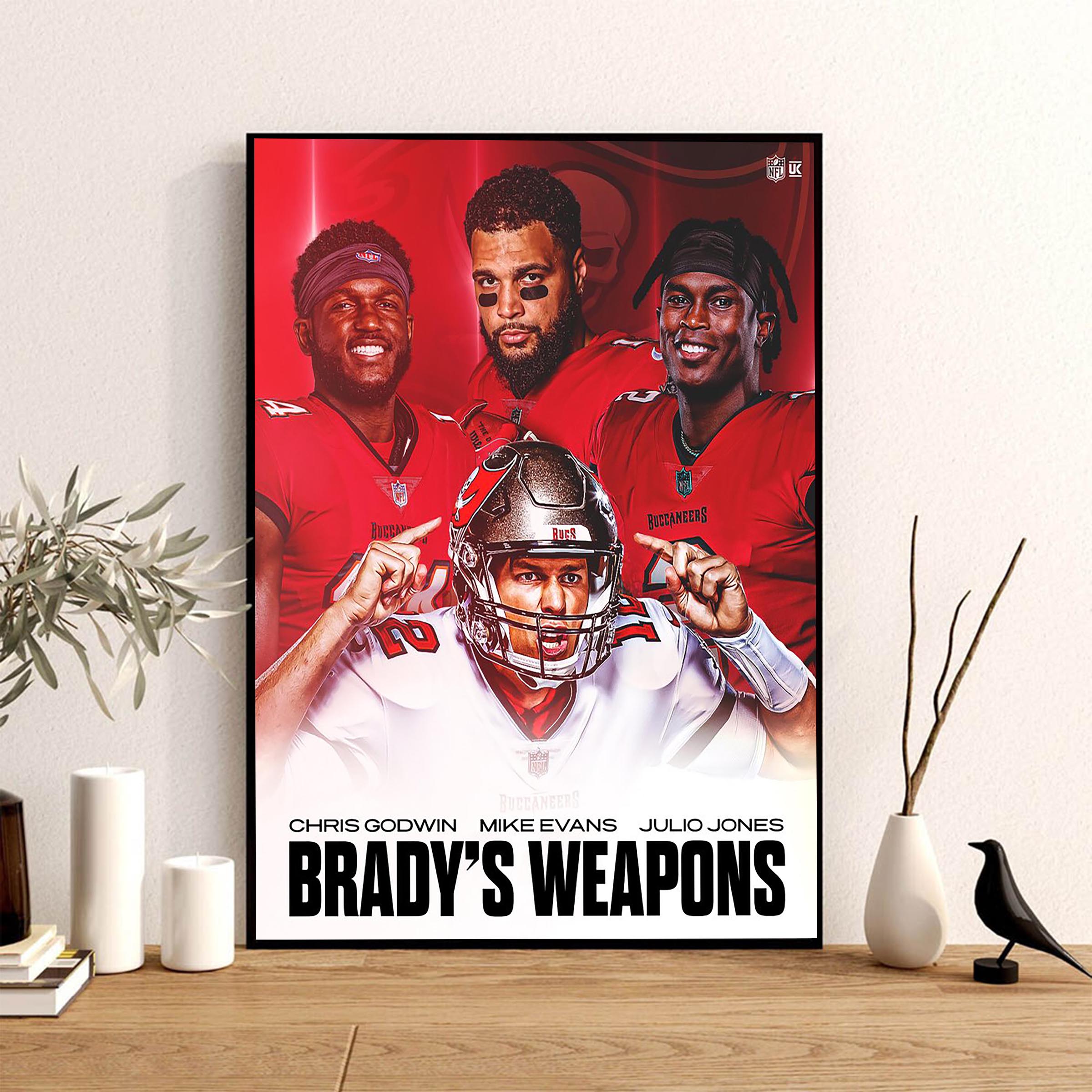 NFL Tampa Bay Buccaneers Brady's Weapons Art Decor Poster Canvas