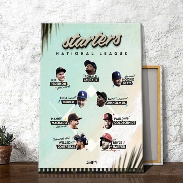 National League starters for the 2022 MLB All-Star Game Poster Canvas