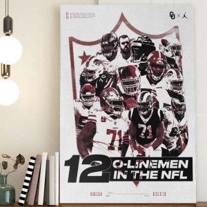 Okaloma OU 12 O-Linemen in the NFL Poster Canvas