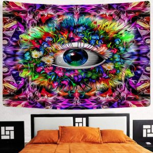 Psychedelic Big Eye Illusion  Tapestry