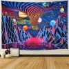 Psychedelic Optical Illusion Skull  Tapestry