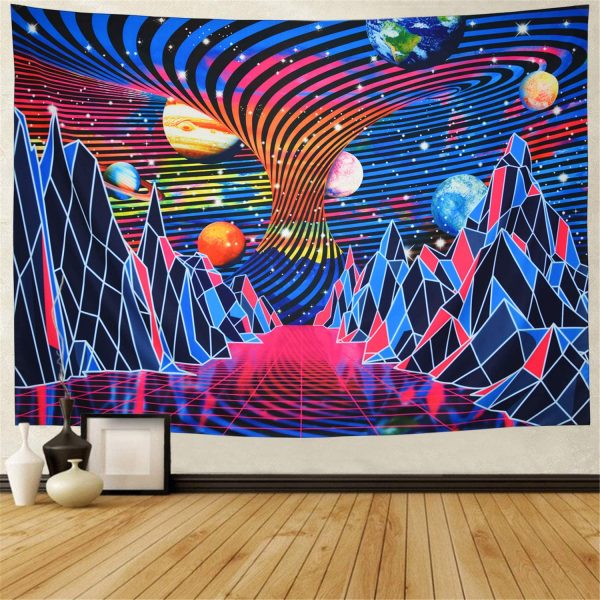 Psychedelic Retro Cyberpunk Tapestry