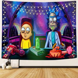 Rick And Morty Space Adventure Tapestry