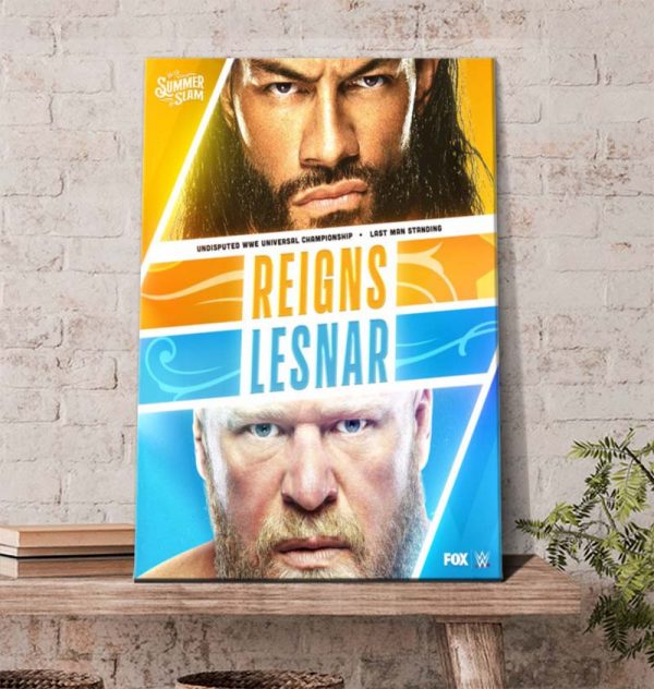 Roman Reigns vs Brock Lesnar SummerSlam 2022 Last Man Standing Poster Canvas