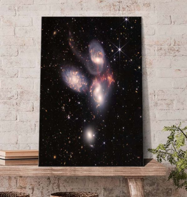 Stephan’s Quintet James Webb Space Telescope image five galaxies Poster Canvas