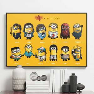 Stranger Things 4 Mix Minions Characters Funny Poster Canvas